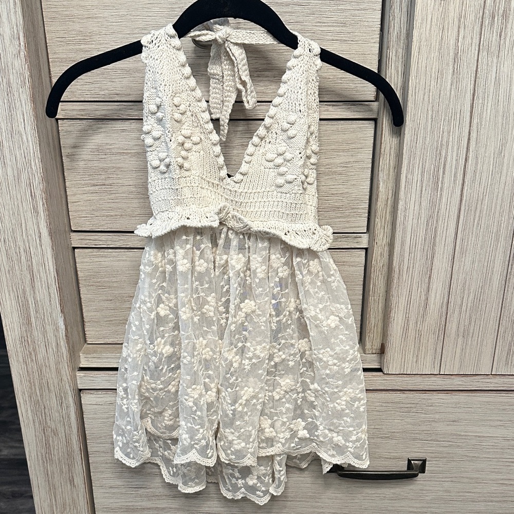 Zara White Lace Halter Top